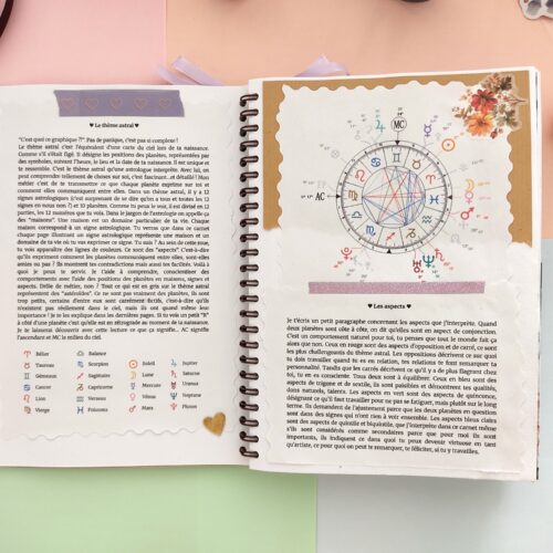 Ton thème astral interprété dans un carnet scrapbooking