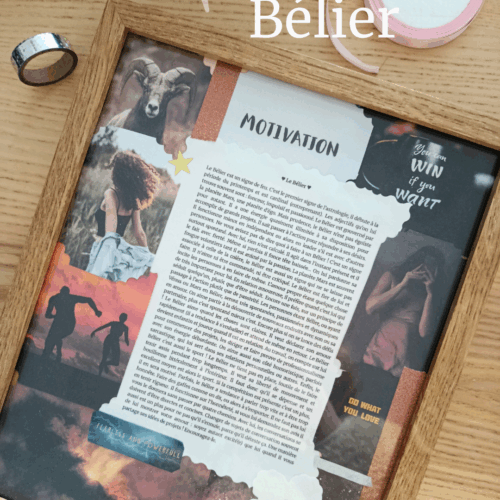 Cadeau signe Bélier - Cadre scrapbooking