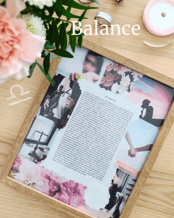 Cadeau signe Balance - Cadre scrapbooking