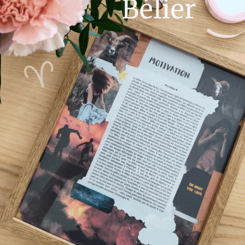 Cadeau signe Bélier - Cadre scrapbooking