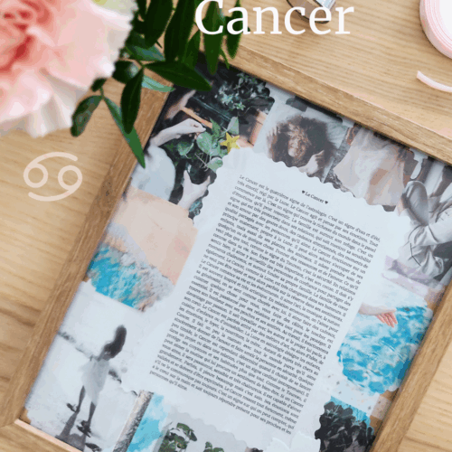 Cadeau signe Cancer - Cadre scrapbooking
