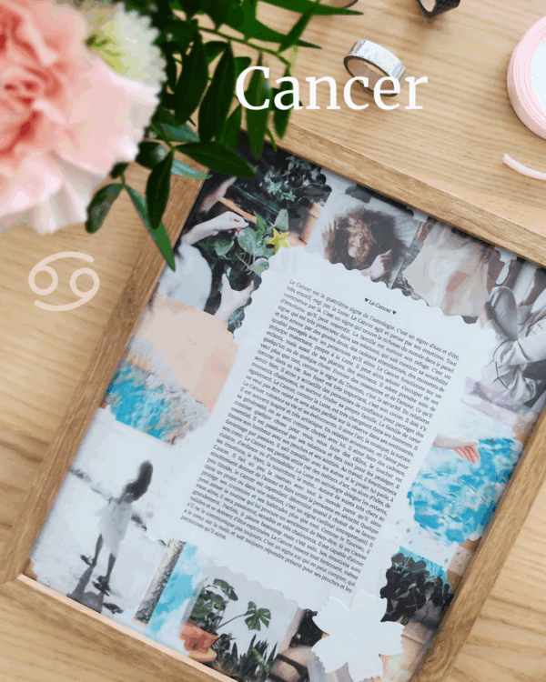 Cadeau signe Cancer - Cadre scrapbooking