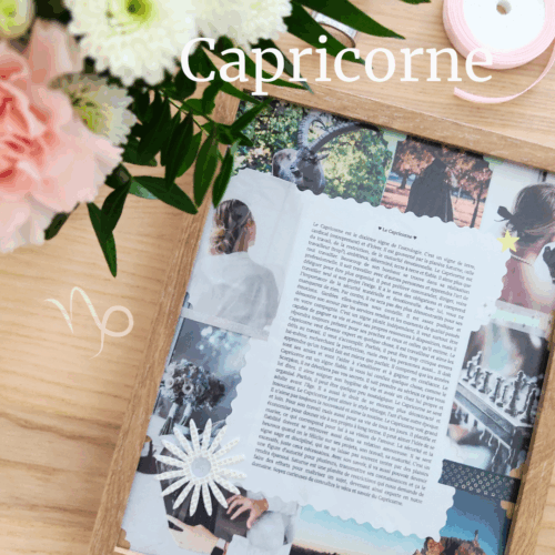 Cadeau signe Capricorne - Cadre scrapbooking