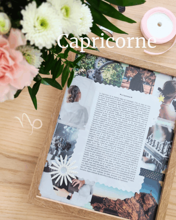 Cadeau signe Capricorne - Cadre scrapbooking