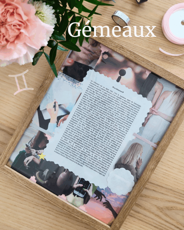 cadre signe gemeaux scrapbooking cadeau
