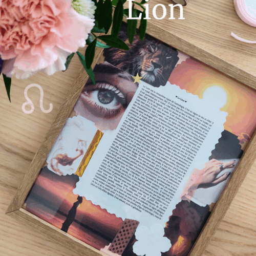 Cadeau signe Lion - Cadre scrapbooking