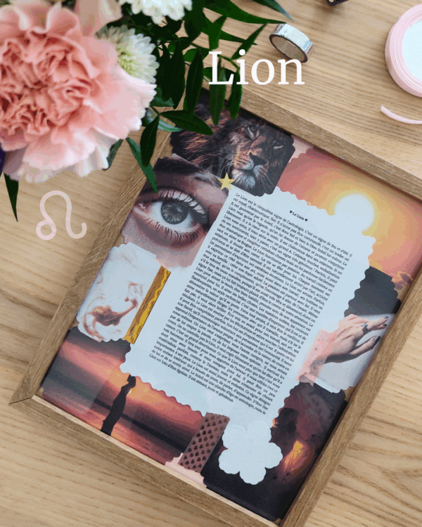 Cadeau signe Lion - Cadre scrapbooking