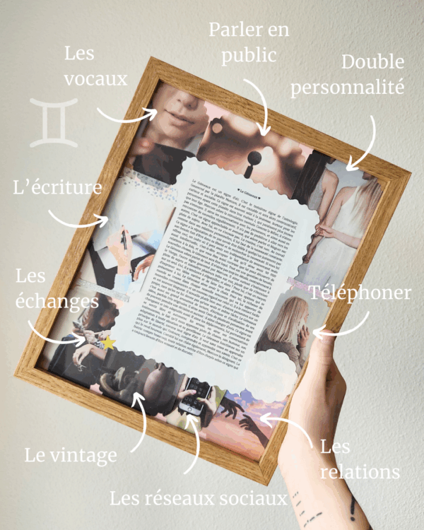 Cadeau signe Gémeaux - Cadre scrapbooking – Image 3