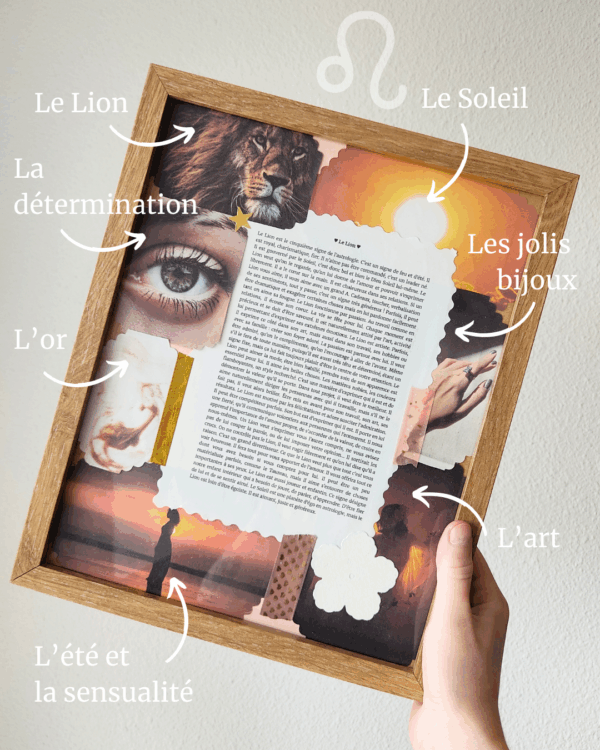 Cadeau signe Lion - Cadre scrapbooking – Image 3