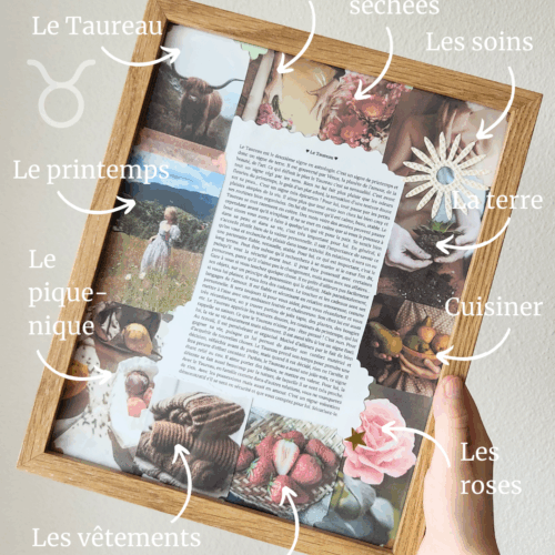 cadre signe taureau scrapbooking moodboard