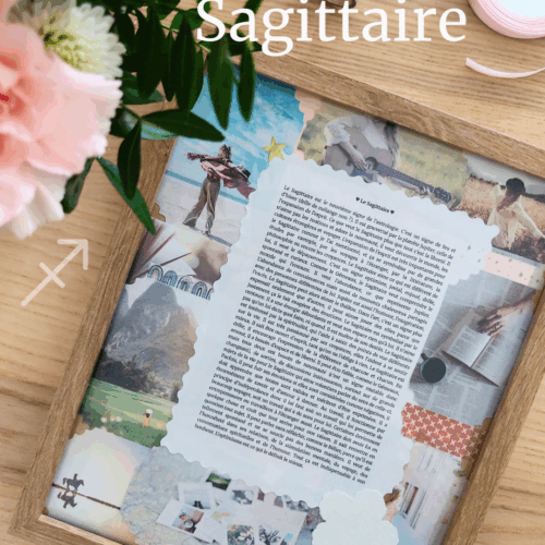 Cadeau signe Sagittaire - Cadre scrapbooking