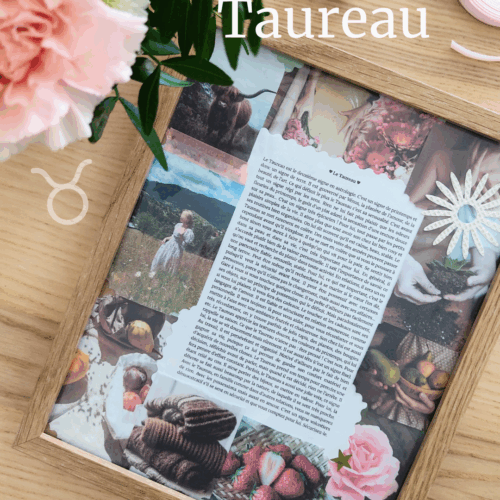 cadeau signe taureau cadre scrapbooking