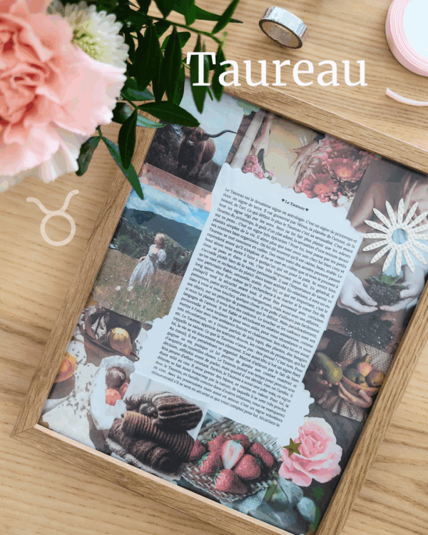 cadeau signe taureau cadre scrapbooking