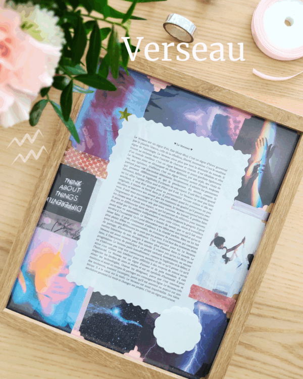 Cadeau signe Verseau - Cadre scrapbooking