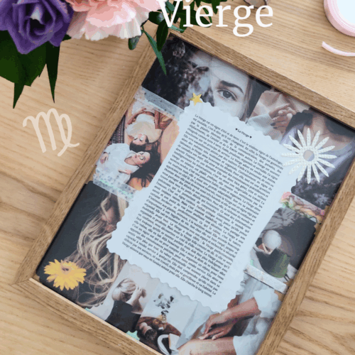 Cadeau signe Vierge - Cadre scrapbooking