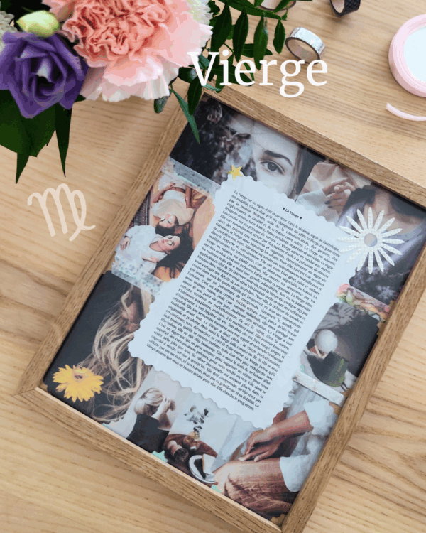 Cadeau signe Vierge - Cadre scrapbooking